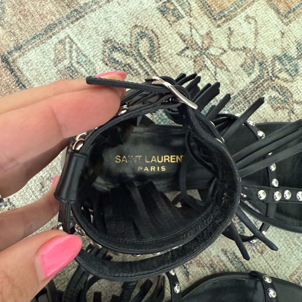 Saint Laurent Black Gladiator Sandals 40 - Picture 4 of 9